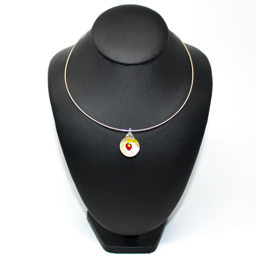 Canna Flower Solo Murano - Labelle Ikeya Création Originale - Ras de cou