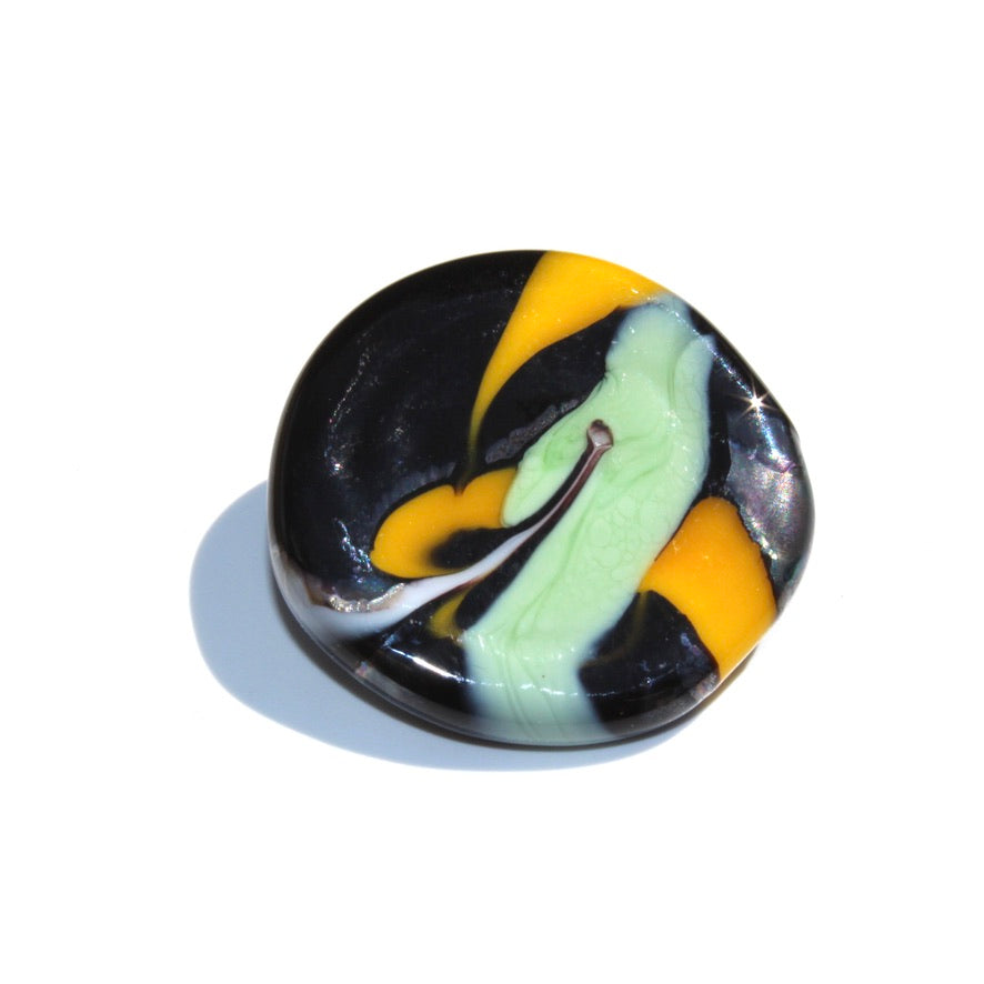 Kahélya Jaune & Verte - Labelle Ikeya Création Originale - Broches