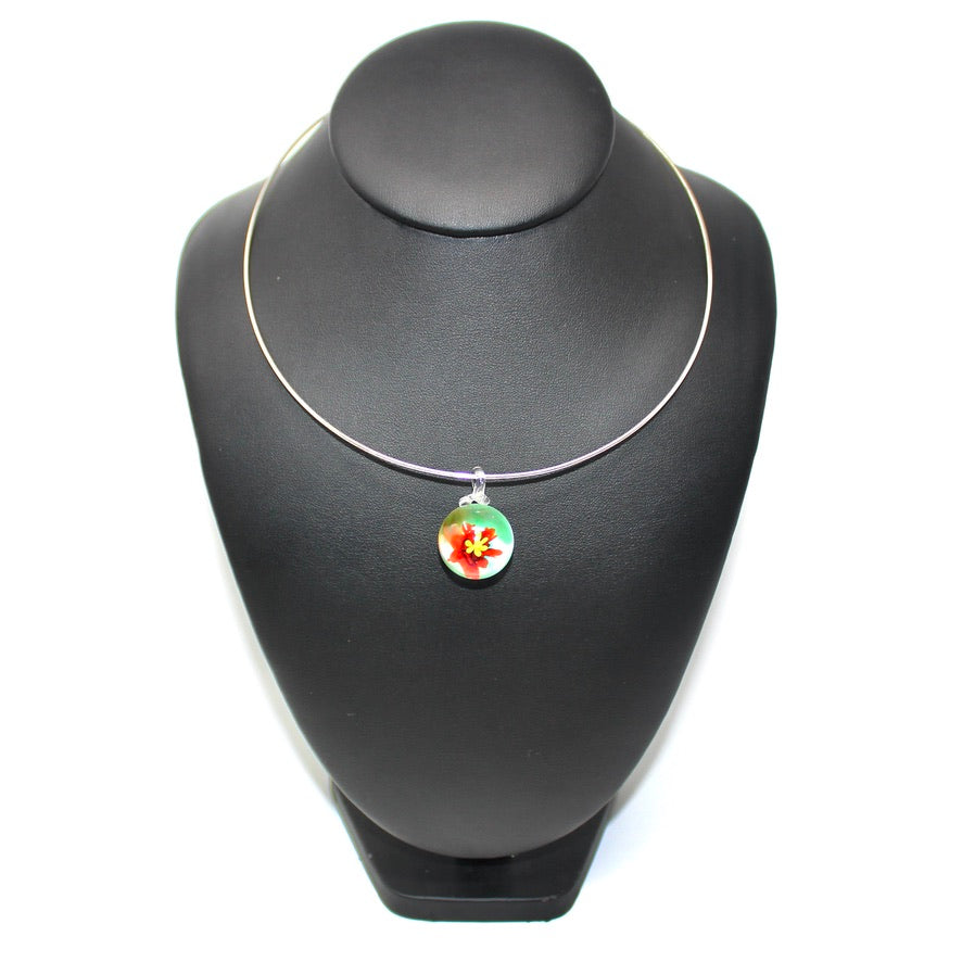 Capucine Flower Solo Murano - Labelle Ikeya Création Originale - Ras de cou