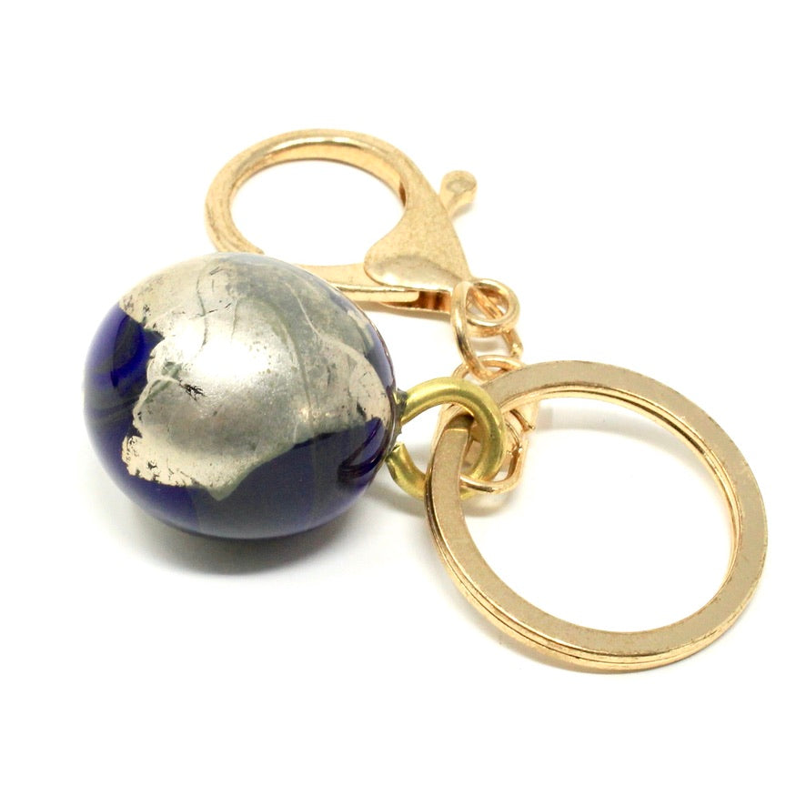 Silver Bleu Œuf Murano - Labelle Ikeya Création Originale - Porte Clefs Murano