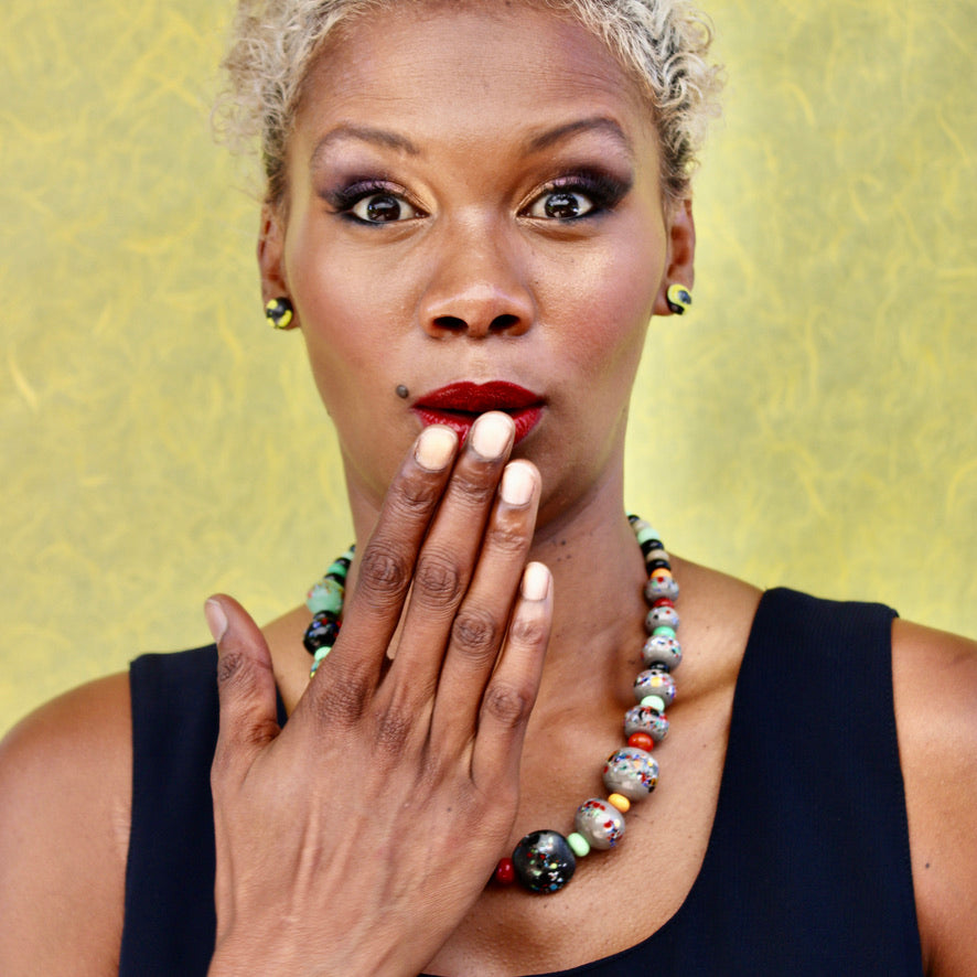 Mars Vert Puces Murano - Labelle Ikeya Création Originale - Puce d'oreilles