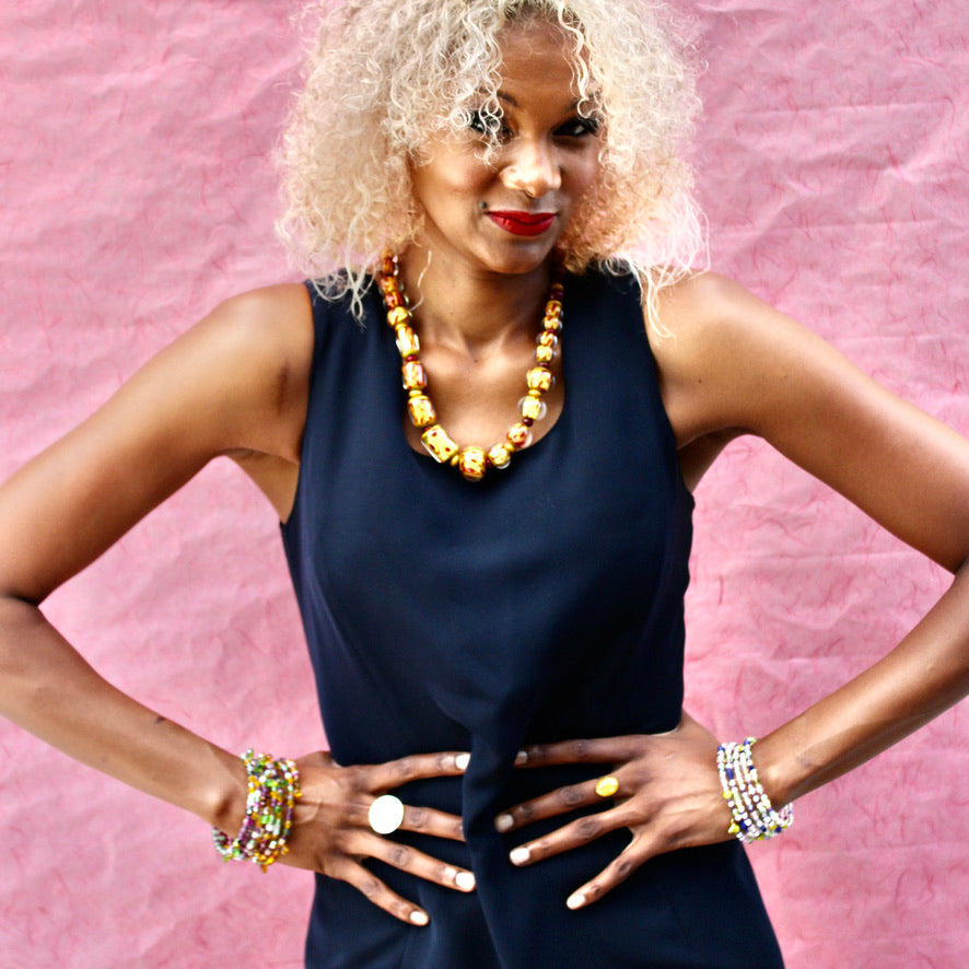 Panthère Sauvage Collier Murano Prestige - Labelle Ikeya Création Originale - Collier