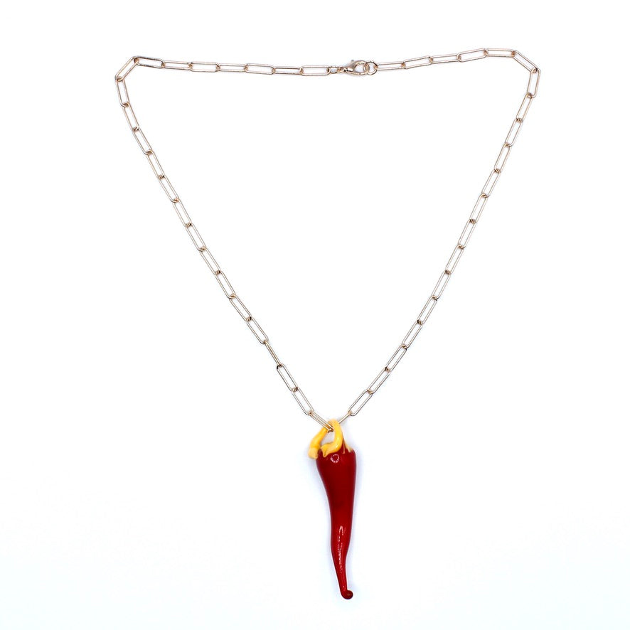 Doux Piment Murano Collier doré à l'or fin - Labelle Ikeya Création Originale - Collier