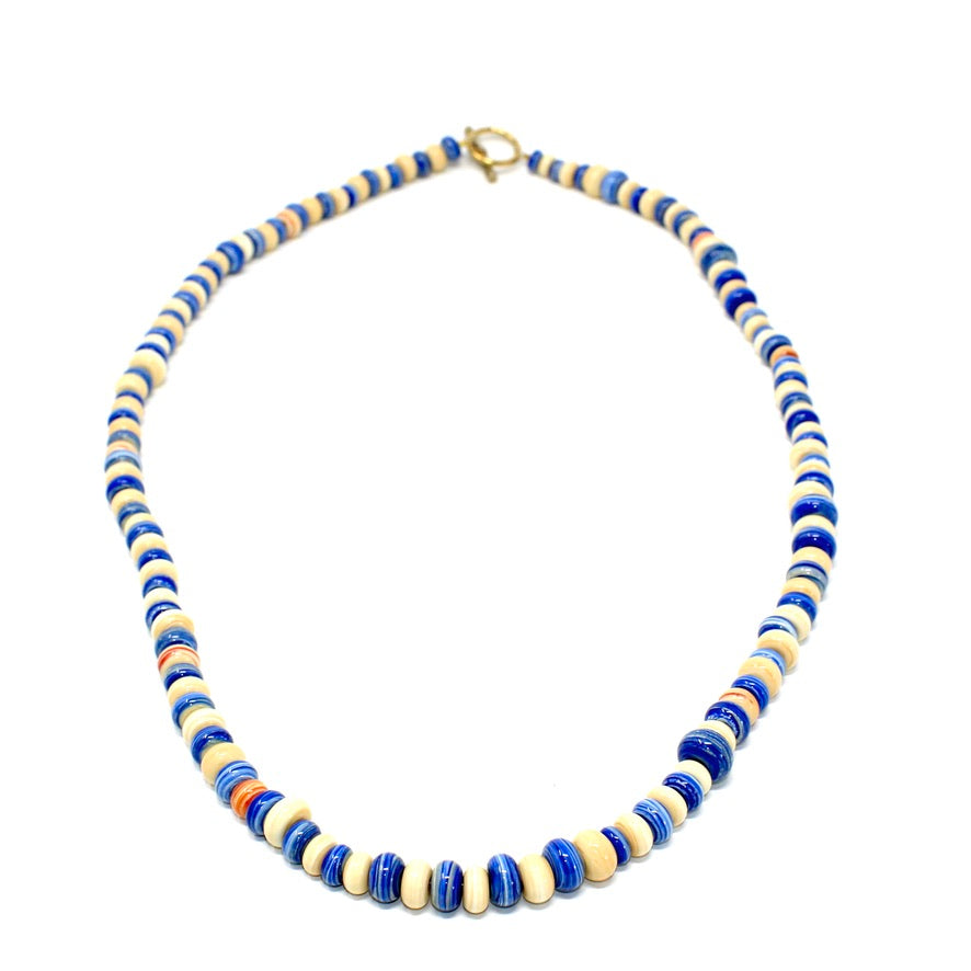 Sautoir Duo Murano Mer & Sable - Labelle Ikeya Création Originale - Sautoir