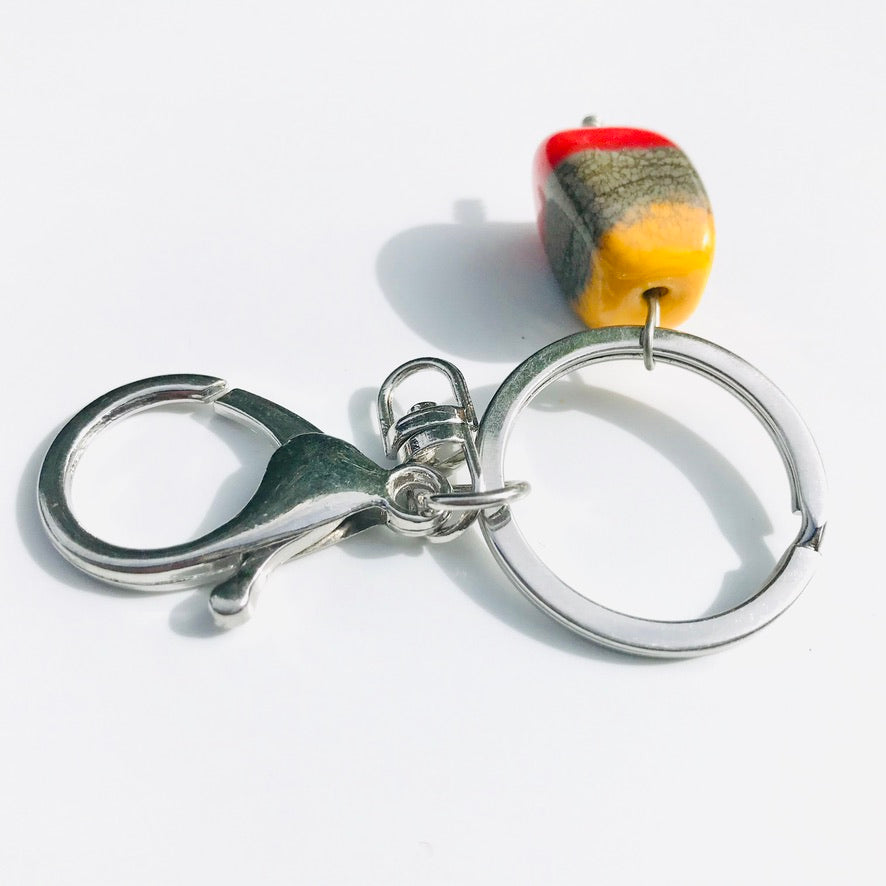 Caillou Trio Terrestre - Labelle Ikeya Création Originale - Porte Clefs Murano