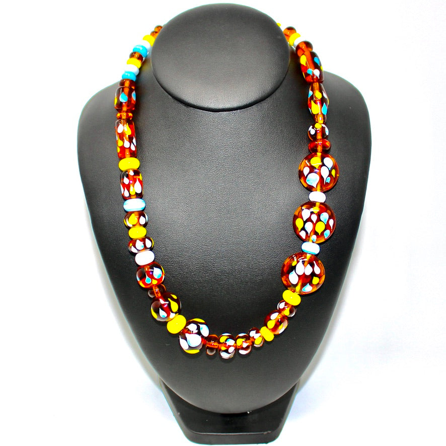 Craspedias Ambre Fleuri - Labelle Ikeya Création Originale - Collier