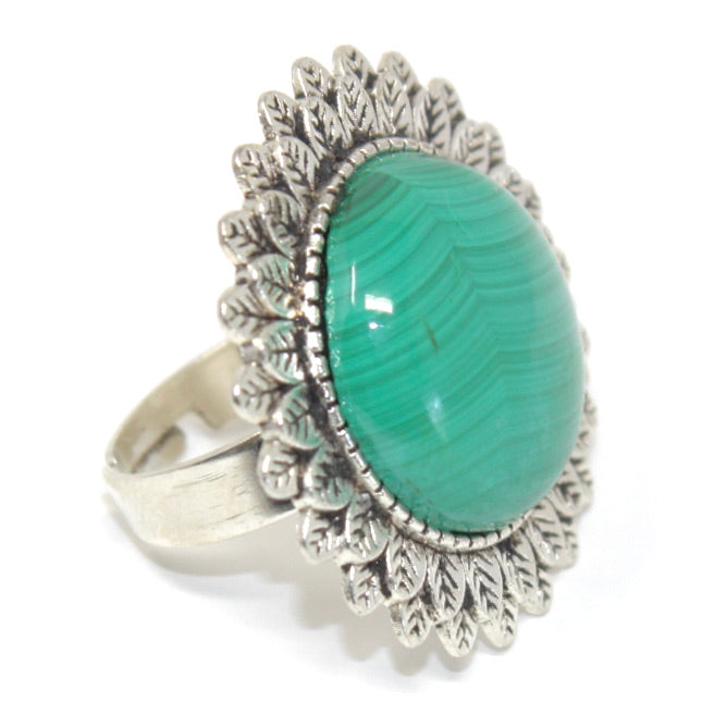 Bague Minérale Malachite - Labelle Ikeya Création Originale - Bague