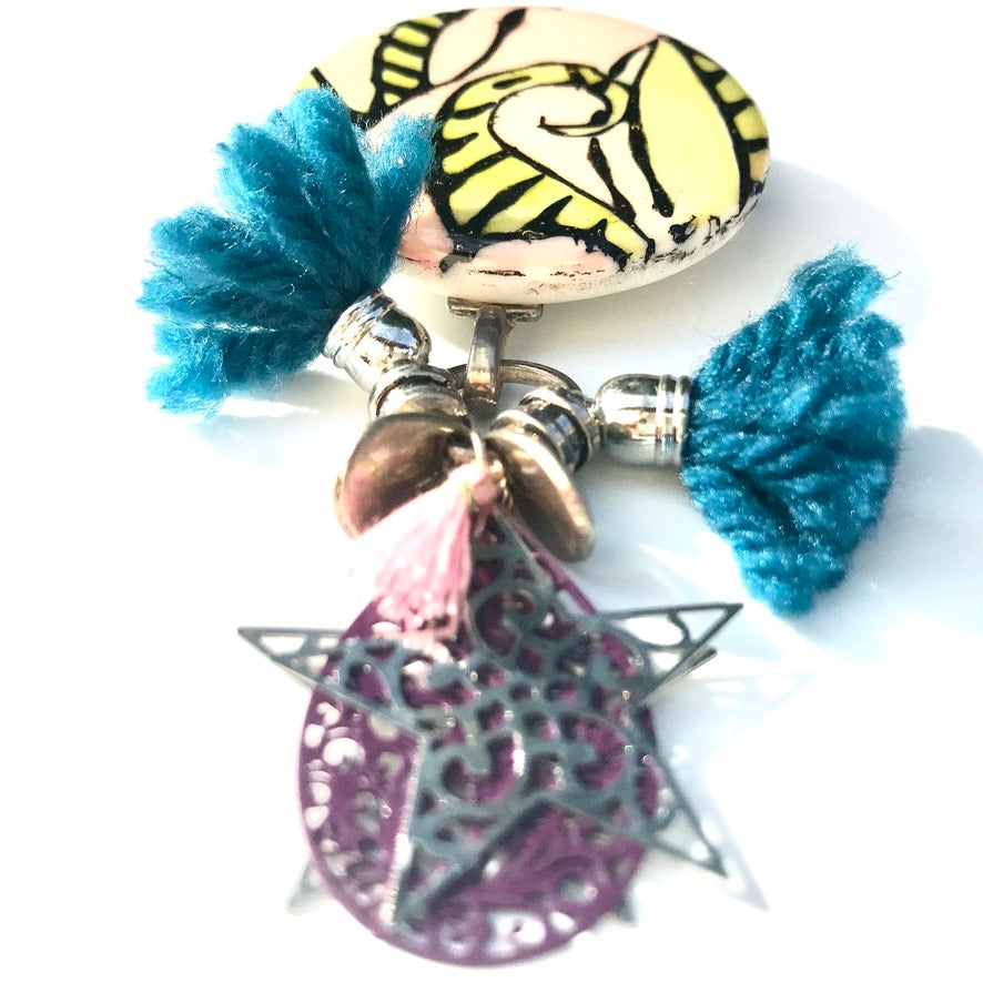 Pivoine Broche florale - Labelle Ikeya Création Originale - Broches