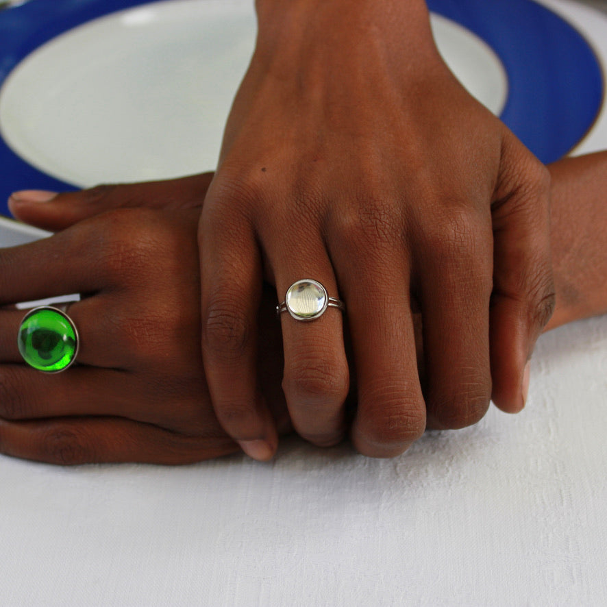 Bague Cristal de Bohème Violine Transparente - Labelle Ikeya Création Originale - Parure