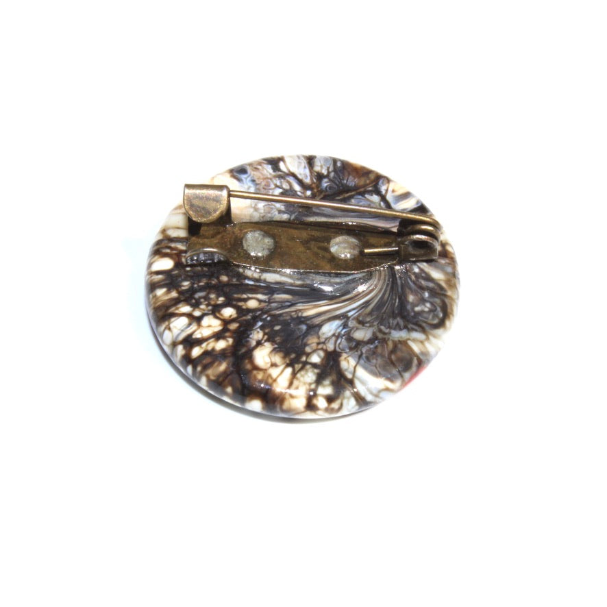 Kahélya Graphic Rouge Murano - Labelle Ikeya Création Originale - Broches