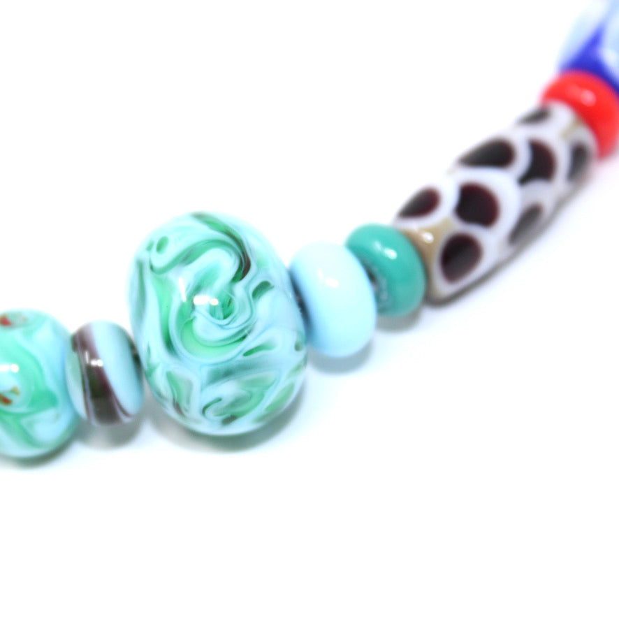 Roue de Paon Collier Prestige Murano - Labelle Ikeya Création Originale - Collier