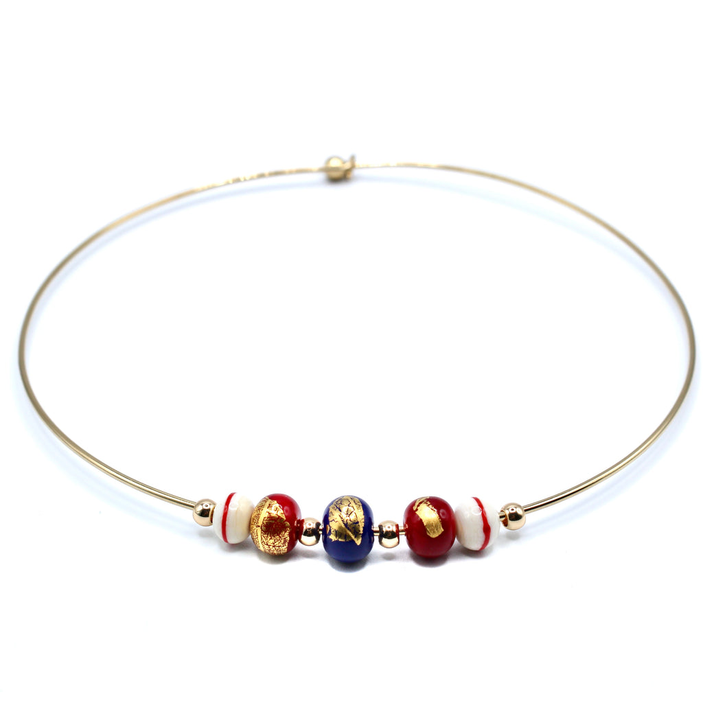 Francilia Oro Ras de cou Murano doré à l'or fin - Labelle Ikeya Création Originale - Ras de cou