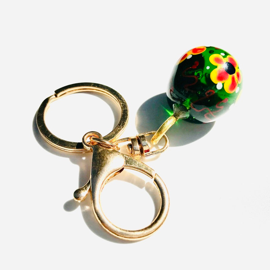 Œuf Senteur des Fleurs Murano - Labelle Ikeya Création Originale - Porte Clefs Murano