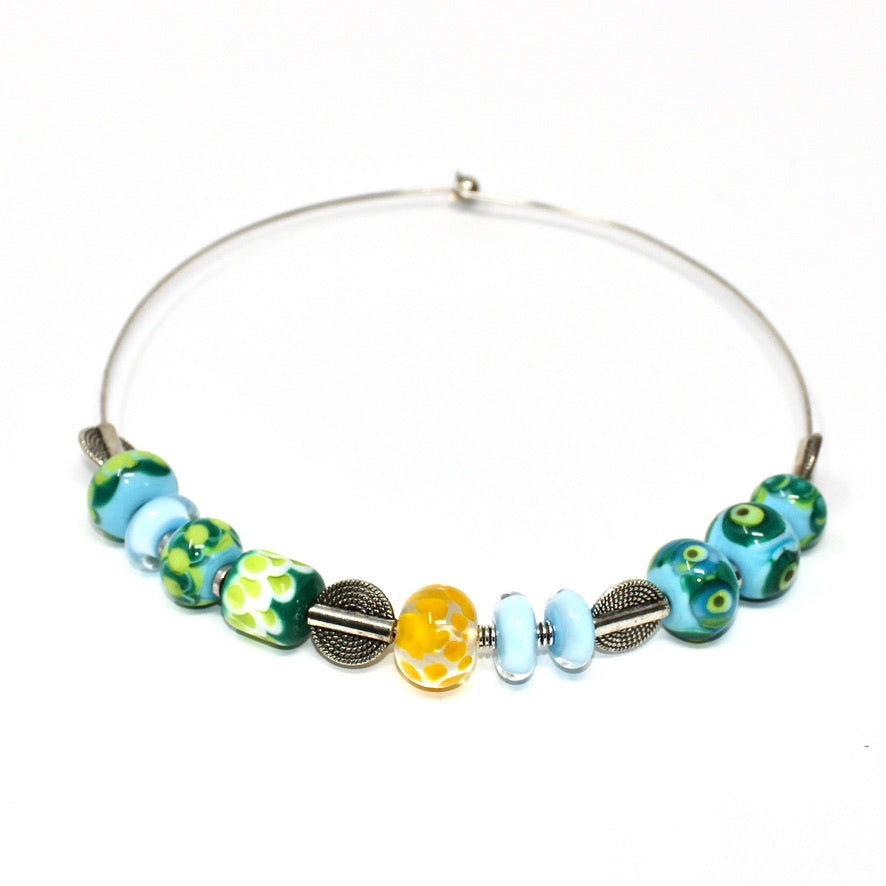 Oeil de Paon Murano - Labelle Ikeya Création Originale - Ras de cou