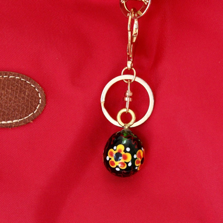 Œuf Senteur des Fleurs Murano - Labelle Ikeya Création Originale - Porte Clefs Murano