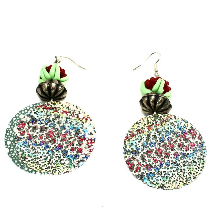 Framboise Rouge Filigrane - Labelle Ikeya Création Originale - Boucles d'oreilles