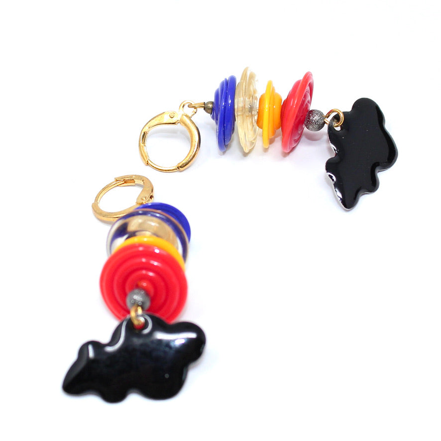 Nuage Vaporeux Stampi - Labelle Ikeya Création Originale - Boucles d'oreilles