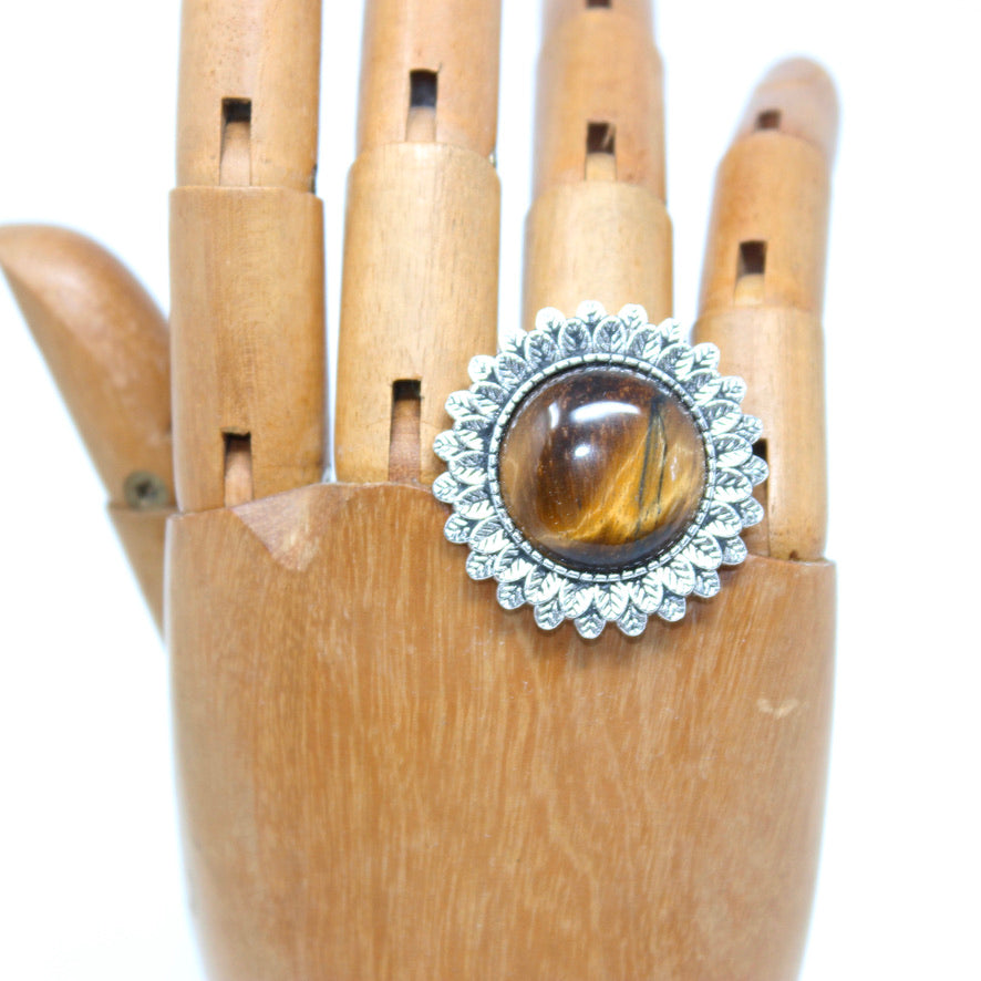 Bague Minérale Œil de Tigre - Labelle Ikeya Création Originale - Bague