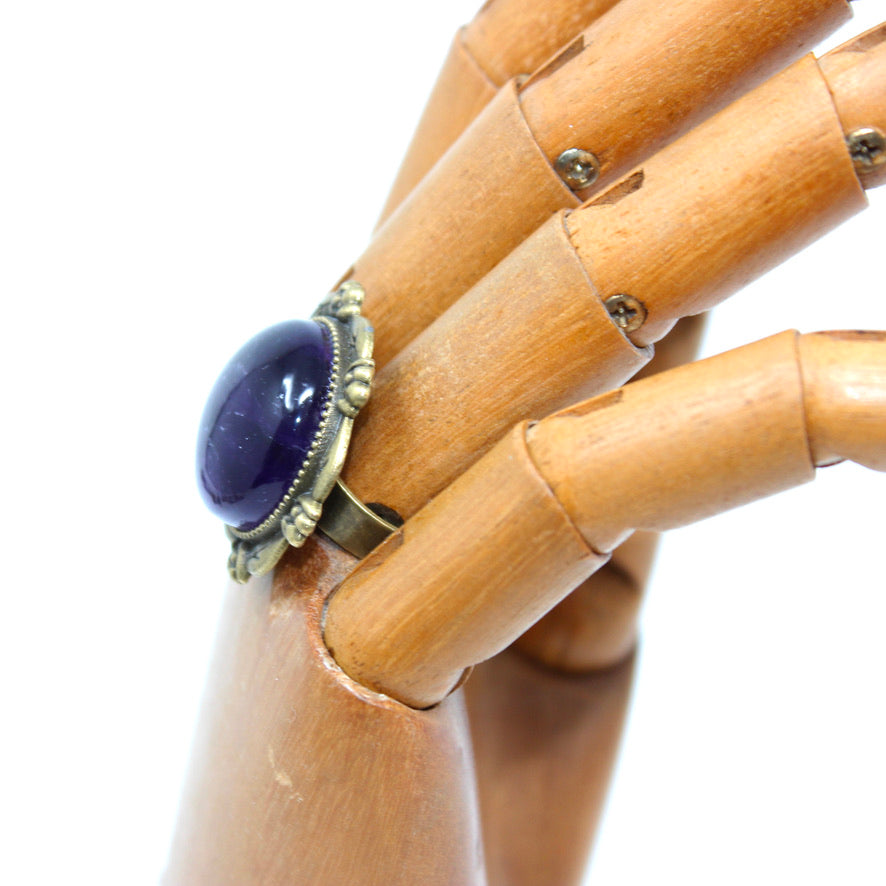 Bague Minérale Améthyste - Labelle Ikeya Création Originale - Bague