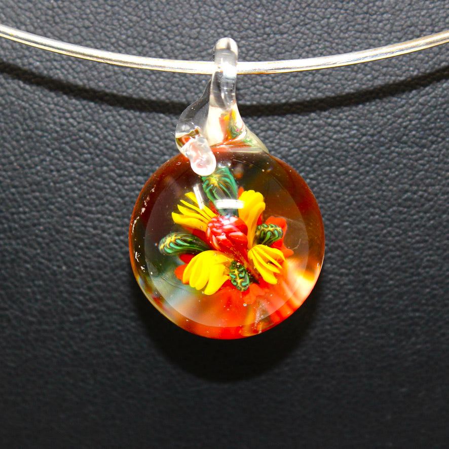 Grandiflora Flower Murano - Labelle Ikeya Création Originale - Ras de cou