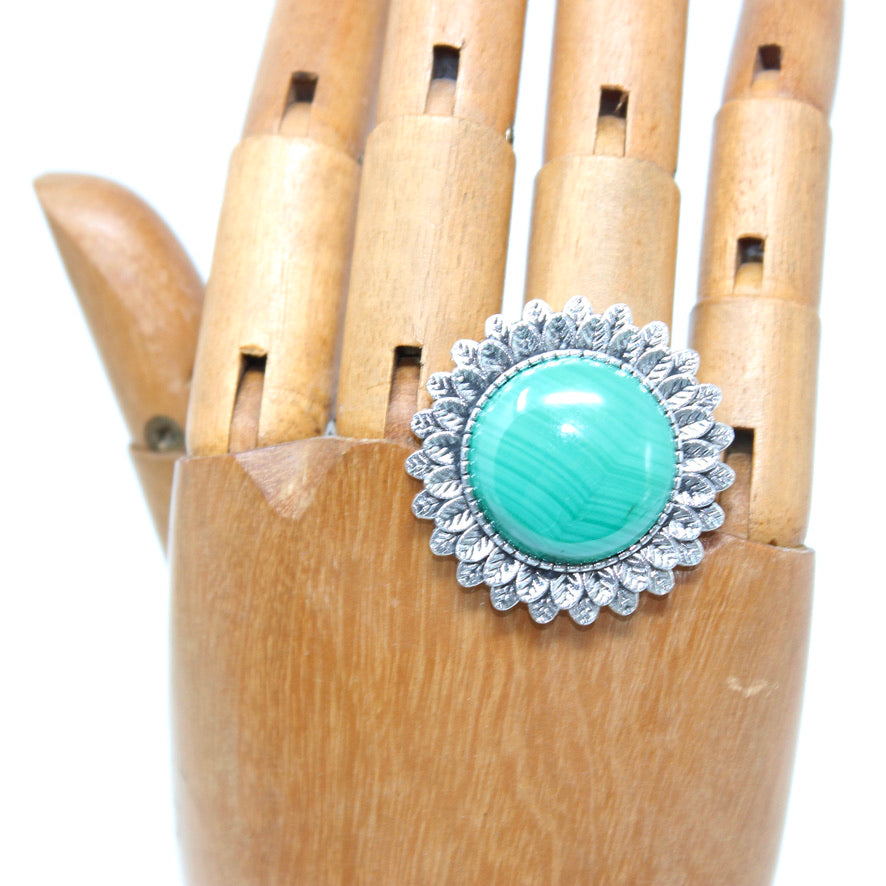 Bague Minérale Malachite - Labelle Ikeya Création Originale - Bague