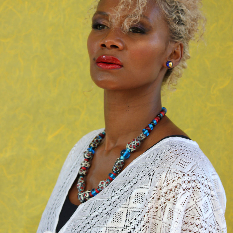 Blue Paon PuyLi Prestige - Labelle Ikeya Création Originale - Collier