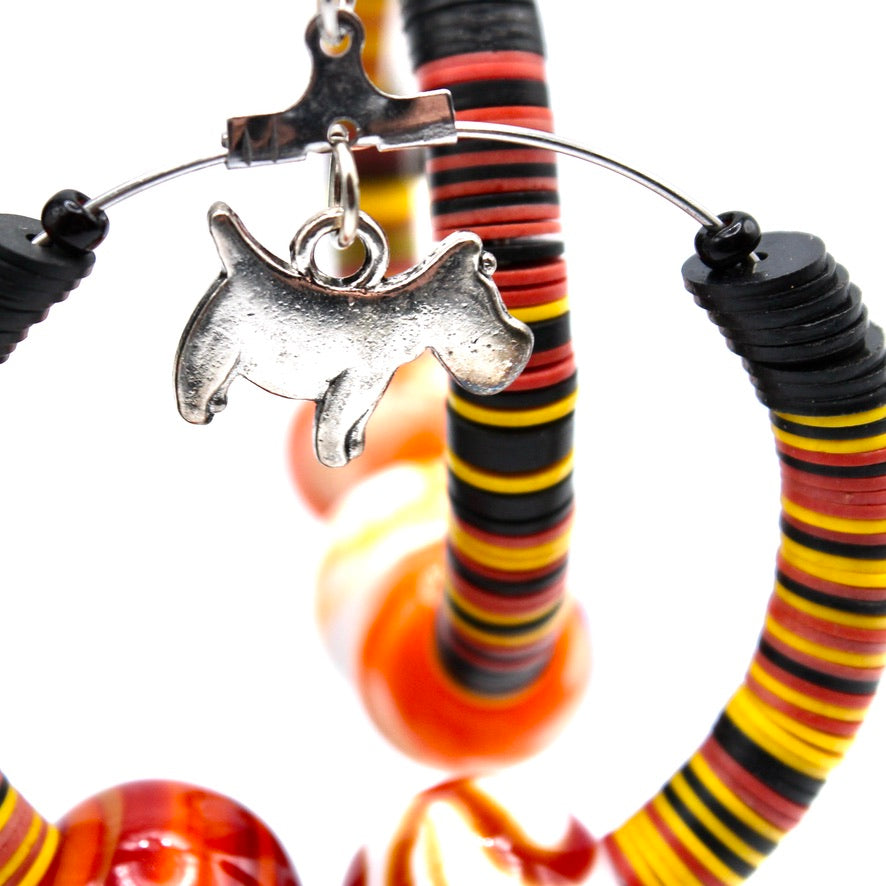 Créoles Asymétriques Heishis Tzyngha Murano - Labelle Ikeya Création Originale - Boucles d'oreilles