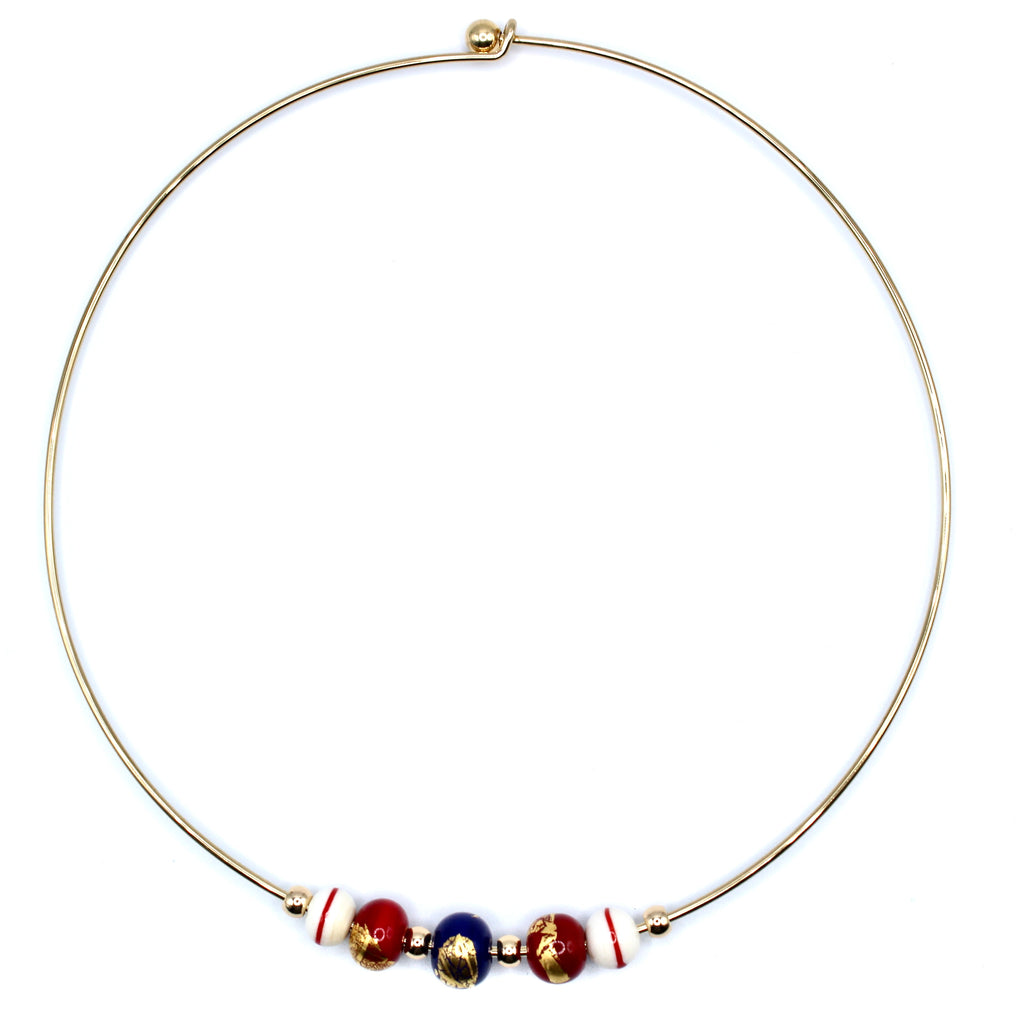 Francilia Oro Ras de cou Murano doré à l'or fin - Labelle Ikeya Création Originale - Ras de cou