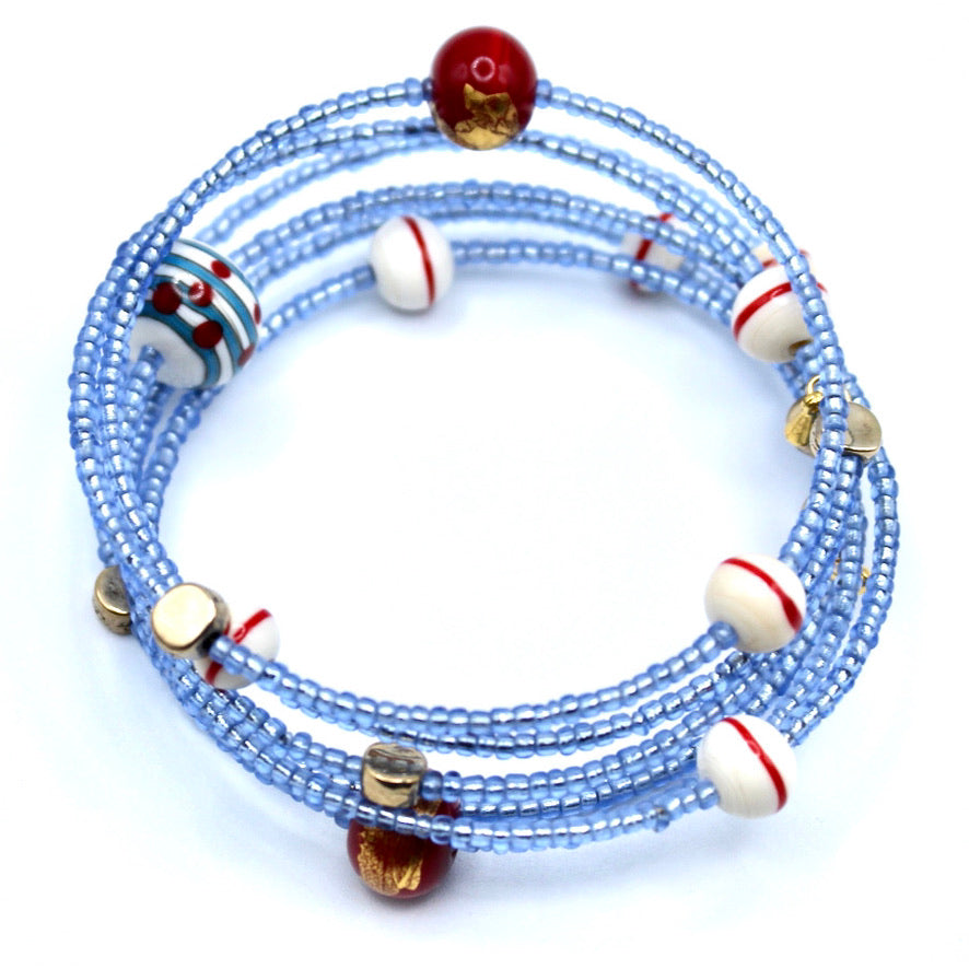 Passionata Salsa Manchette Murano à la feuille d'or - Labelle Ikeya Création Originale - Bracelets