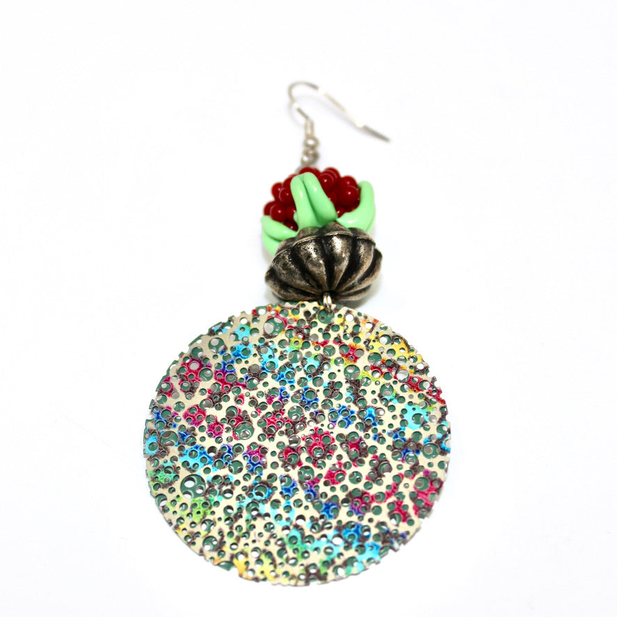 Framboise Rouge Filigrane - Labelle Ikeya Création Originale - Boucles d'oreilles