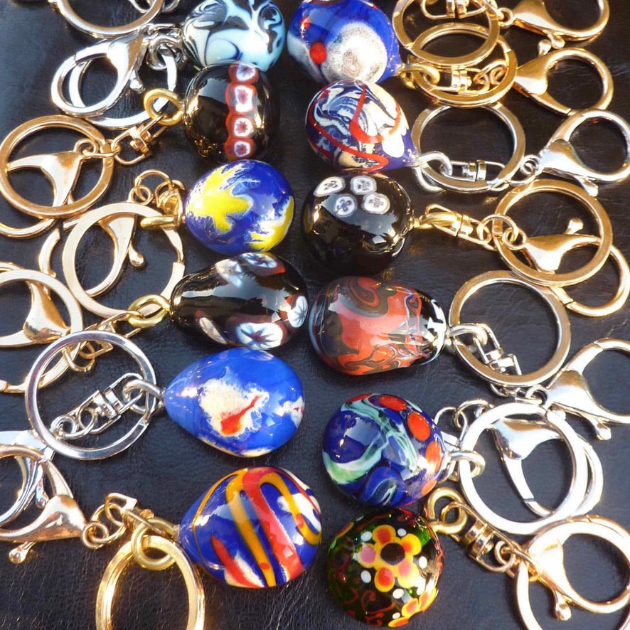 Œuf Senteur des Fleurs Murano - Labelle Ikeya Création Originale - Porte Clefs Murano