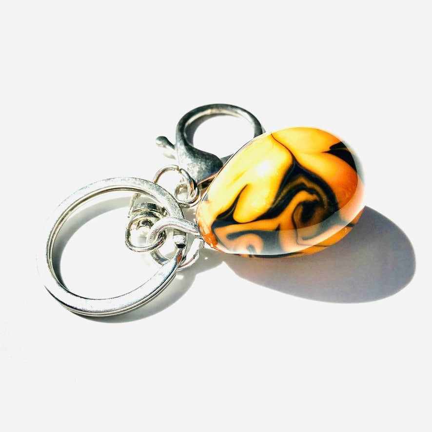 Œuf Soleil & Nuages Murano - Labelle Ikeya Création Originale - Porte Clefs Murano