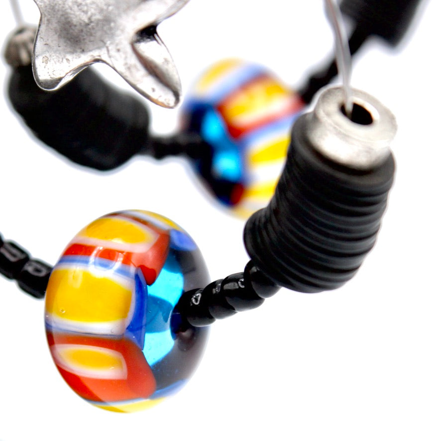 Créoles Heishis Samba Murano - Labelle Ikeya Création Originale - Boucles d'oreilles