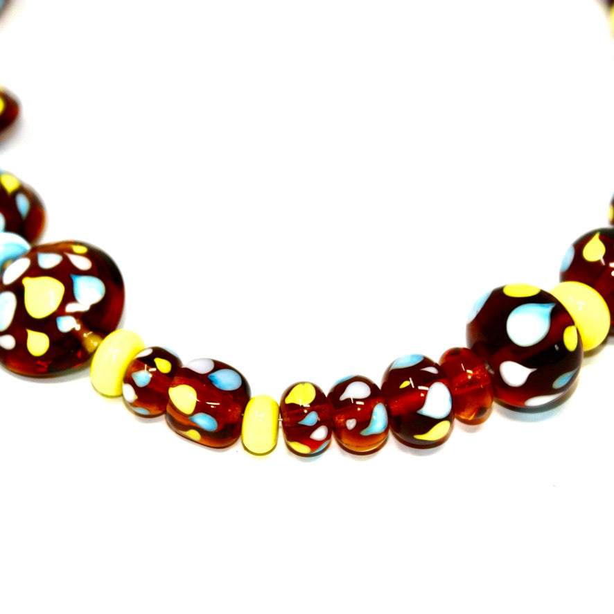 Craspedias Ambre Fleuri - Labelle Ikeya Création Originale - Collier