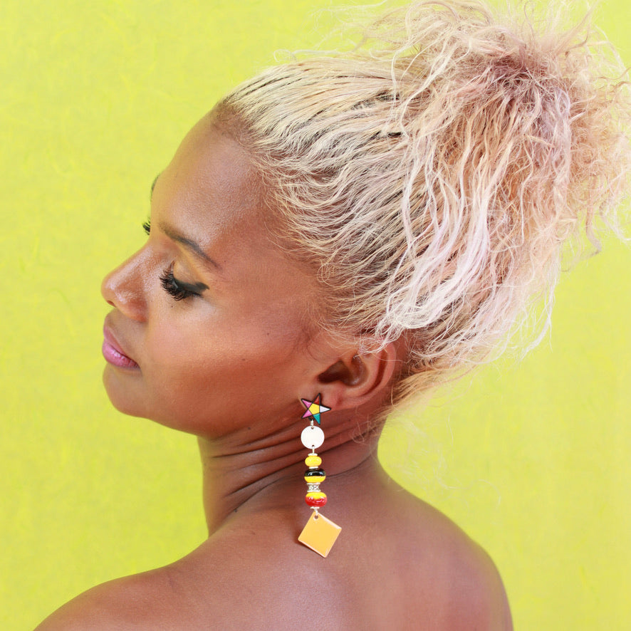 Sonya Arlequin - Labelle Ikeya Création Originale - Boucles d'oreilles