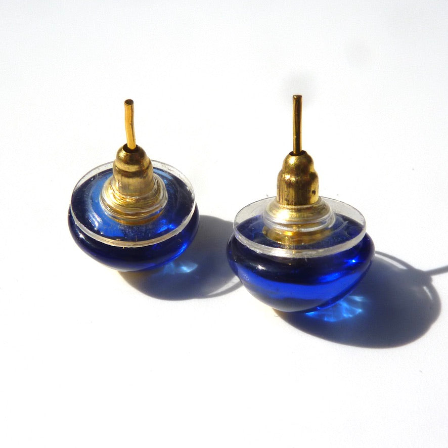 Orion Bleu Murano - Labelle Ikeya Création Originale - Puce d'oreilles