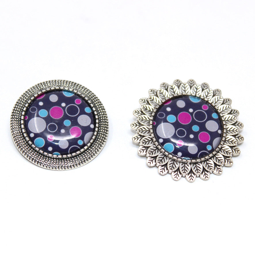 Broche Pin's Me Up étoilé Pois Multicolore - Labelle Ikeya Création Originale - Broches