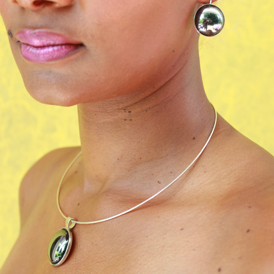 Cristal de Bohème Violine Dorée - Labelle Ikeya Création Originale - Parure