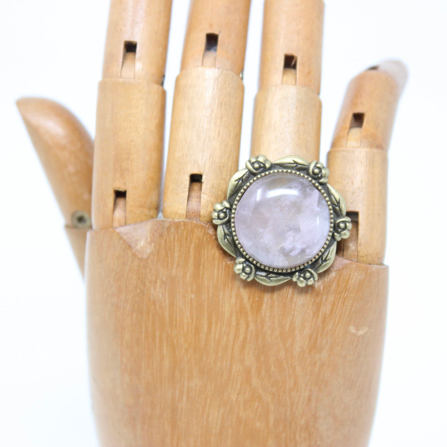 Bague Minérale Quartz Rose - Labelle Ikeya Création Originale - Bague