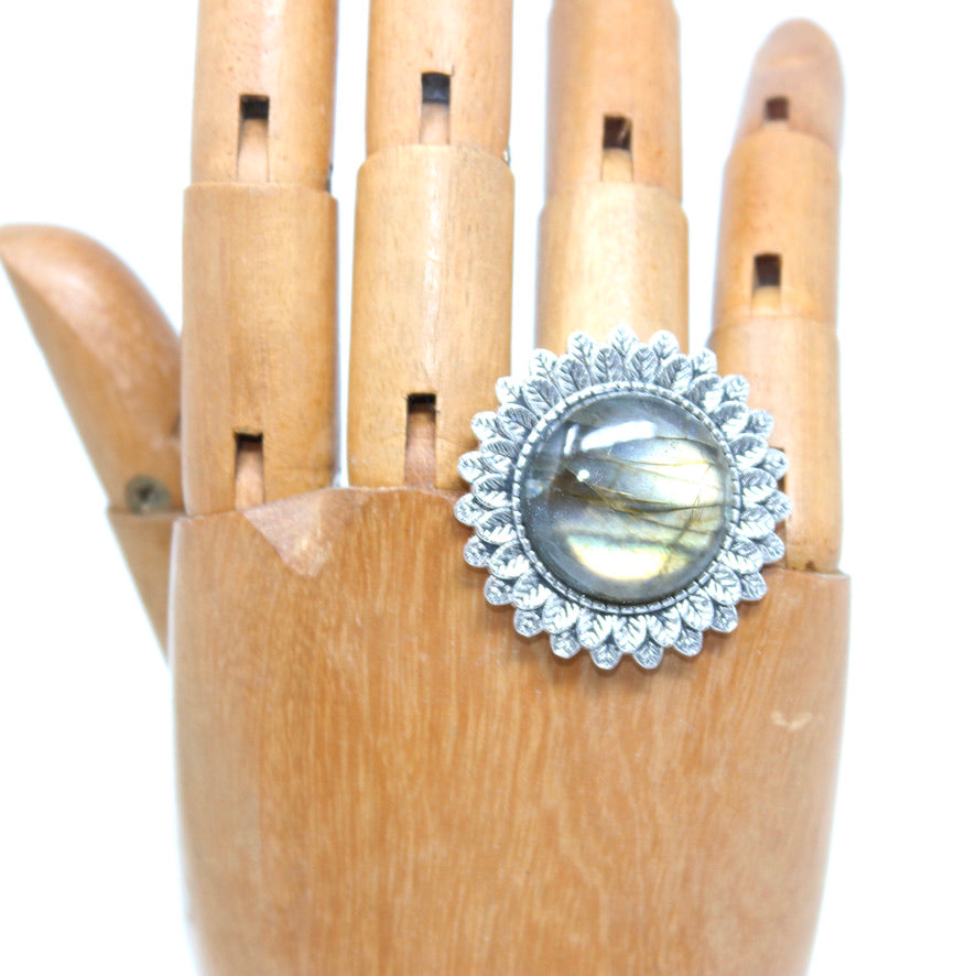 Bague Minérale Labradorite - Labelle Ikeya Création Originale - Bague