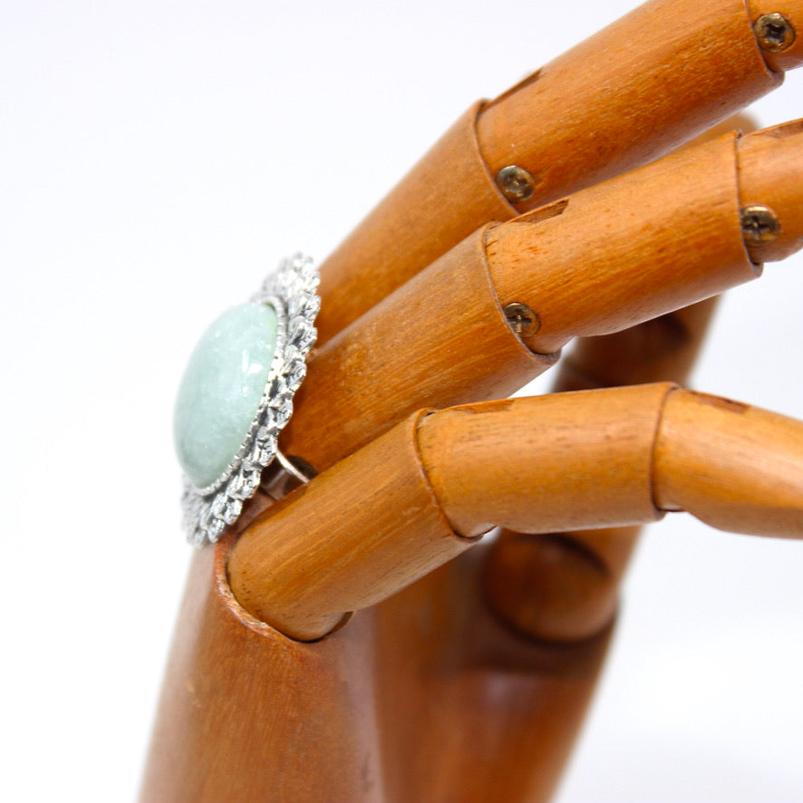 Bague Minérale Aventurine - Labelle Ikeya Création Originale - Bague