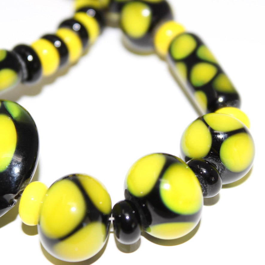 Salamandre Prestige Jaune & Noir - Labelle Ikeya Création Originale - Collier