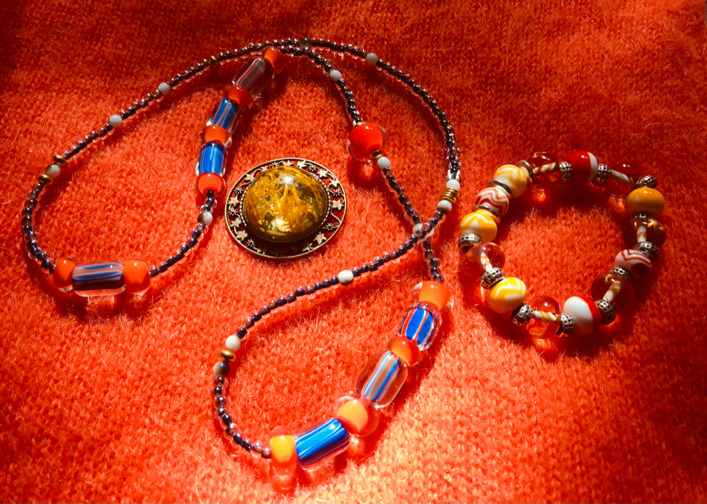 Orange Cool Sautoir - Labelle Ikeya Création Originale - Collier