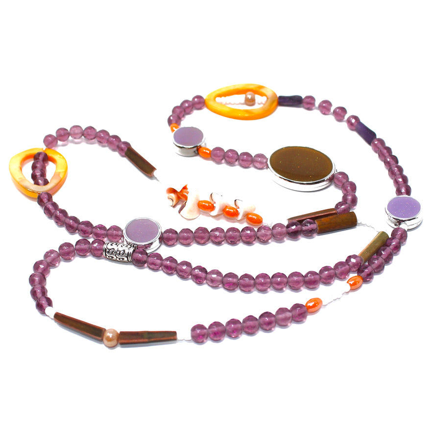 Astria Gypset Mauve Sun Baby - Labelle Ikeya Création Originale - Sautoir