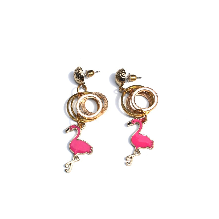 Flamingo Yoyo - Labelle Ikeya Création Originale - Puce d'oreilles