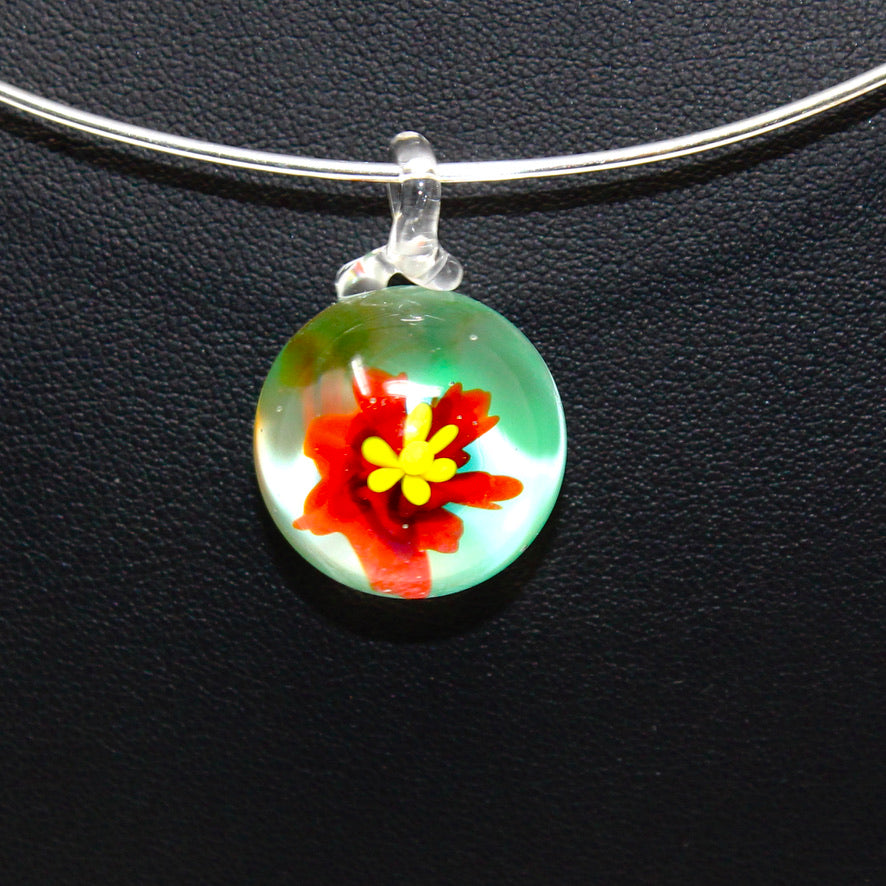 Capucine Flower Solo Murano - Labelle Ikeya Création Originale - Ras de cou