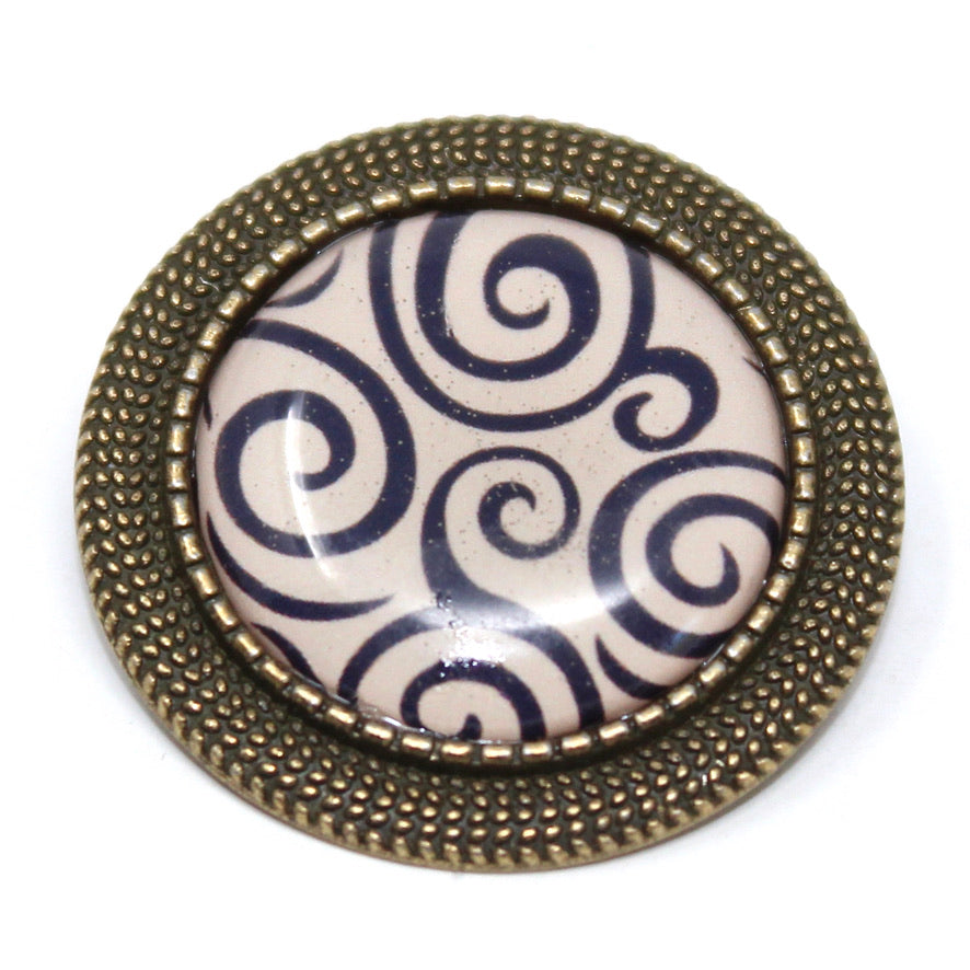 Broche Pin's Me Up Graphic Spirale - Labelle Ikeya Création Originale - Broches
