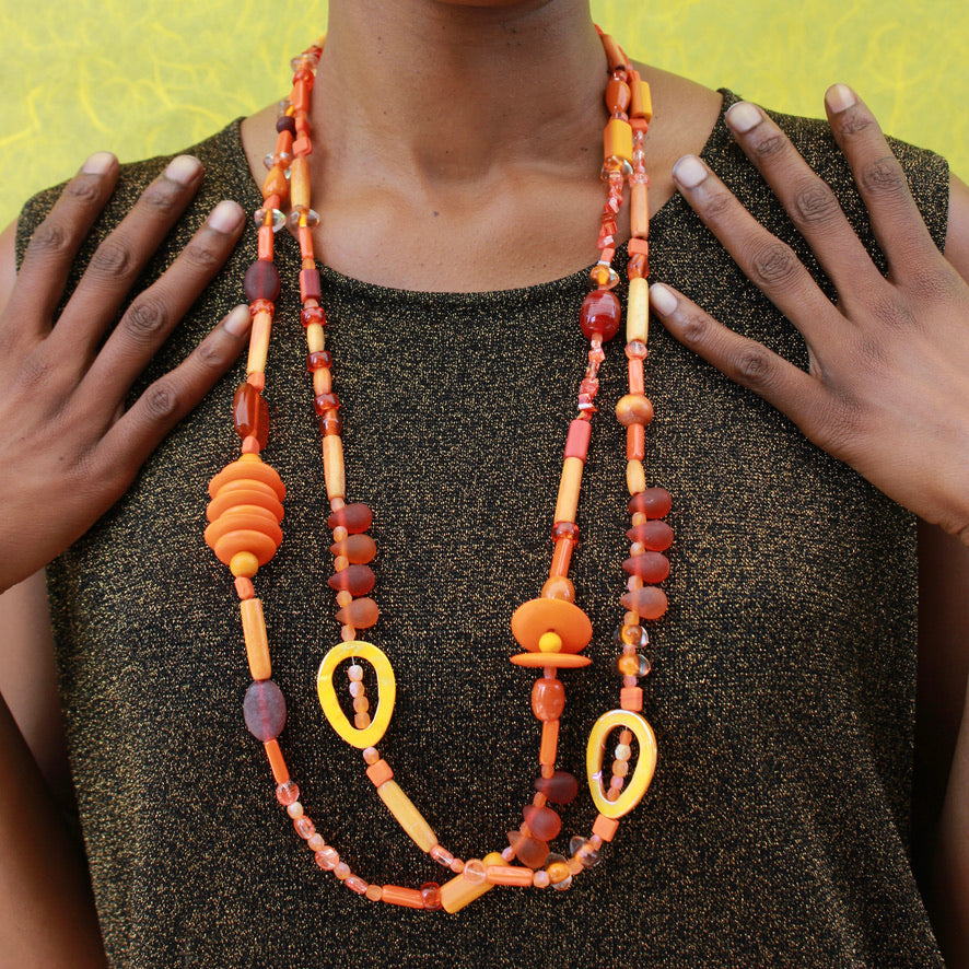 Astria Gypset Orange Sun - Labelle Ikeya Création Originale - Sautoir