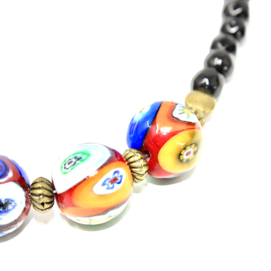 Collier Murines Murano Black Color - Labelle Ikeya Création Originale - Collier