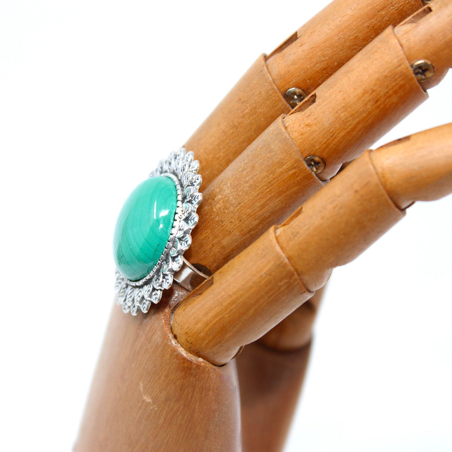 Bague Minérale Malachite - Labelle Ikeya Création Originale - Bague